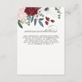 Carte D'accompagnement Flore Romantique Hébergements