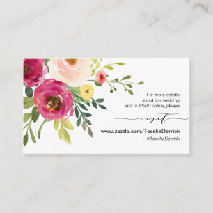 Carte D'accompagnement Flore rose pâle, police noire, Nos détails Mariage