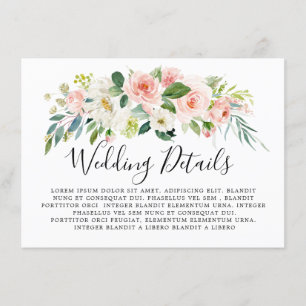 Carte D'accompagnement Flore rose vif Détails Mariage botanique moderne