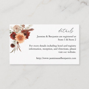 Carte D'accompagnement Flore rustique Terre & Champagne Détails Petites