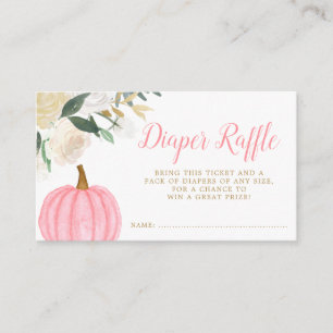 Carte D'accompagnement Flore vert Citrouille rose automne Déchets Raffle