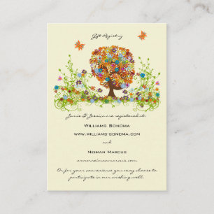 Carte D'accompagnement Flower Tree Wishing Well, site Web & Registre de c