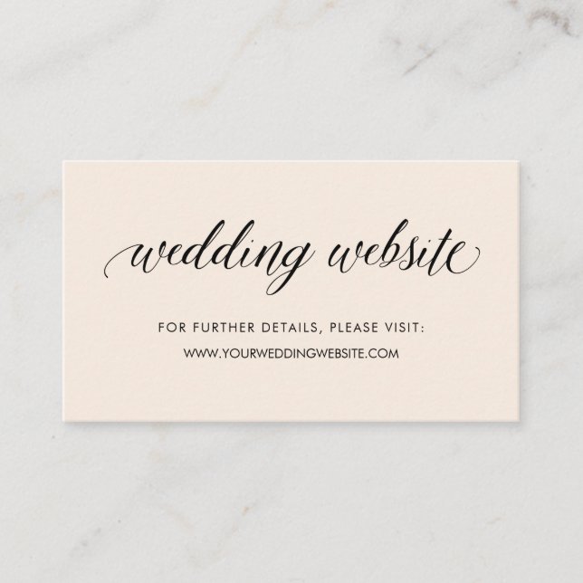Carte D'accompagnement Flush et typographie douce | Site Web mariage Insé (Devant)