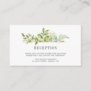Carte D'accompagnement Folial sauvage Green Foliage Réception de mariage