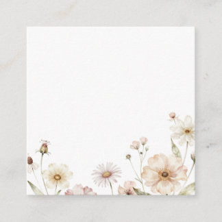 Carte D'accompagnement Fond aquarelle de bordure de fleurs sauvages douce