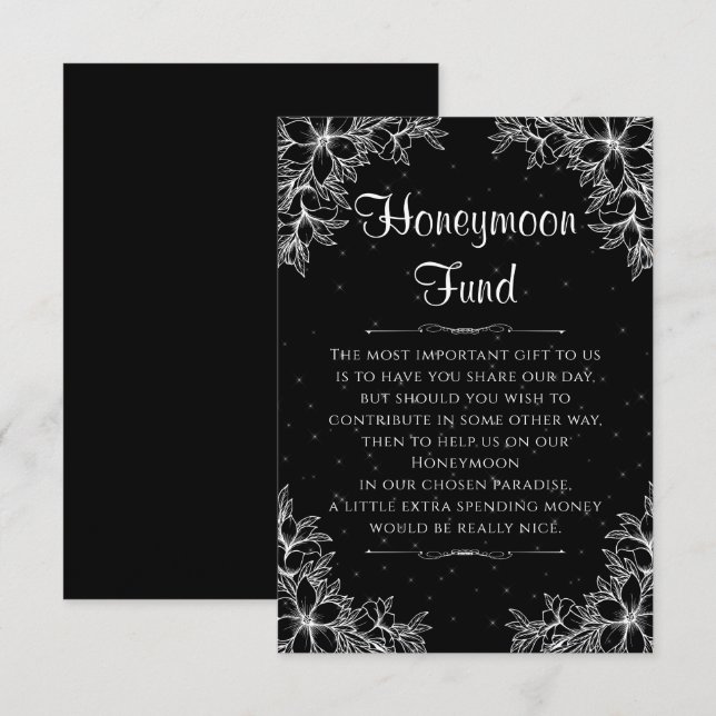 Carte D'accompagnement Fonds de lune de miel des Mariages blancs (Devant / Derrière)