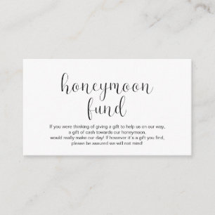 Carte D'accompagnement fonds de lune de miel mariage, minimaliste, police