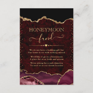 Carte D'accompagnement Fonds de lune de miel Mariage Red and Gold
