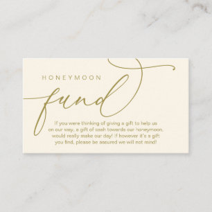 Carte D'accompagnement Fonds mariage Lune de Miel, Cadeaux en Espèces bie
