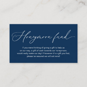 Carte D'accompagnement Fonds mariage Lune de Miel, Cadeaux en Espèces bie