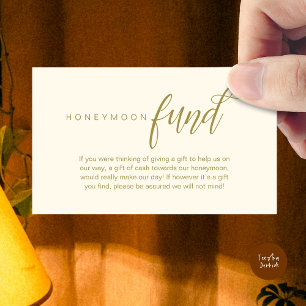 Carte D'accompagnement Fonds mariage Lune de Miel, Souhait, Espèces, Clas