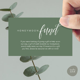 Carte D'accompagnement Fonds mariage Lune de Miel, Souhait, Espèces, Clas