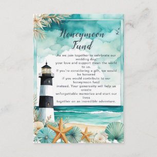 Carte D'accompagnement Fonds pour lune de miel Mariage de phare nautique