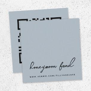 Carte D'accompagnement Fonds pour lune de miel   QR Code moderne Mariage 