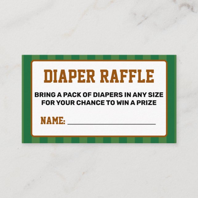 Carte D'accompagnement Football Thème Diaper Raffin (Devant)