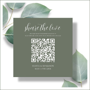 Carte D'accompagnement Forest Green   Partager Le Code QR D'Amour