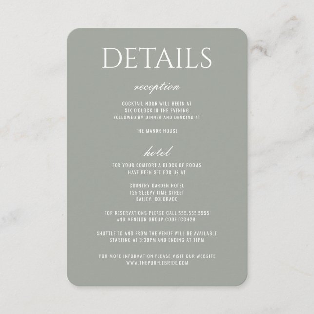 Carte D'accompagnement Forest Meadow Wedding (Devant)