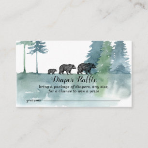 Carte D'accompagnement Forêt Aventure Aquarelle Ours Déchets Raffle En