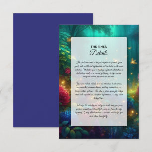Carte D'accompagnement Forêt Enchantée de Mariage aux Joyaux Radieux