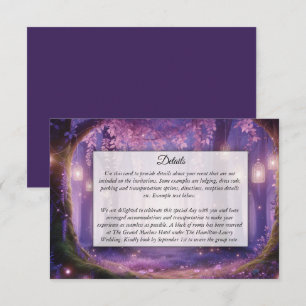 Carte D'accompagnement Forêt Enchantée de Violet à Minuit