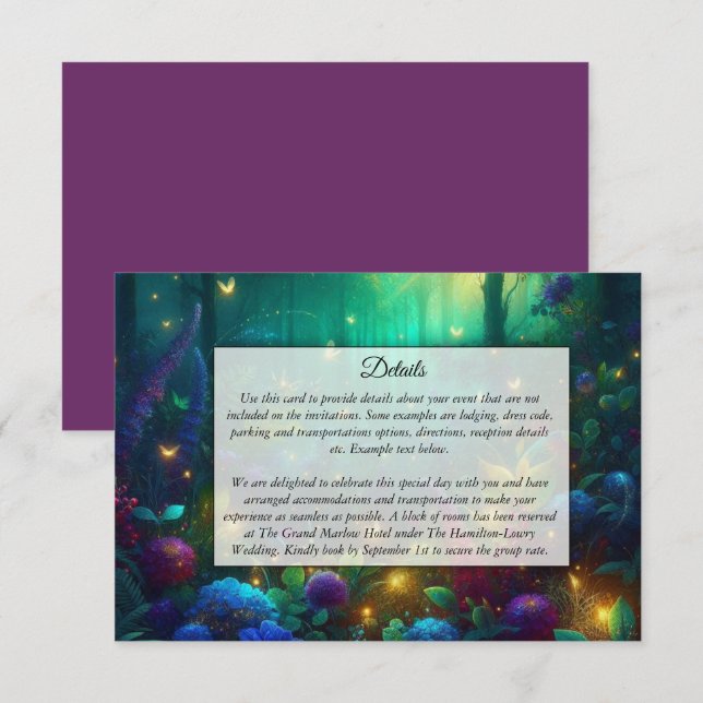 Carte D'accompagnement Forêt Enchantée des Joyaux Radieux (Devant / Derrière)