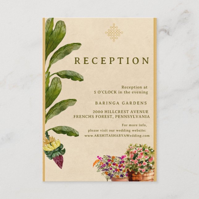 Carte D'accompagnement Formal Traditional Wedding Enclosure Card  (Devant)