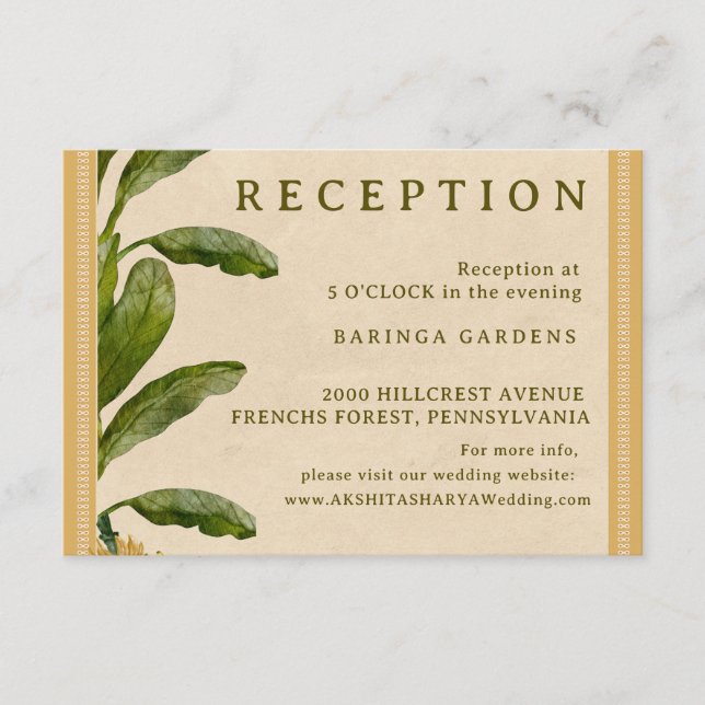 Carte D'accompagnement Formal Traditional Wedding Enclosure Card  (Devant)