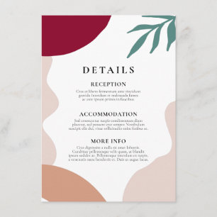 Carte D'accompagnement Formes abstraites modernes Informations sur les in