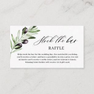 Carte D'accompagnement Fournir le bar de mariage en stock Olive Green