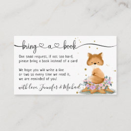 Carte D'accompagnement Fox Baby shower Apportez un livre
