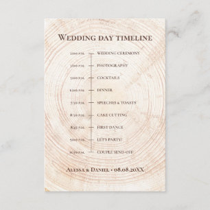 Carte D'accompagnement Fractionnement de bois rustique Jour de mariage Ti