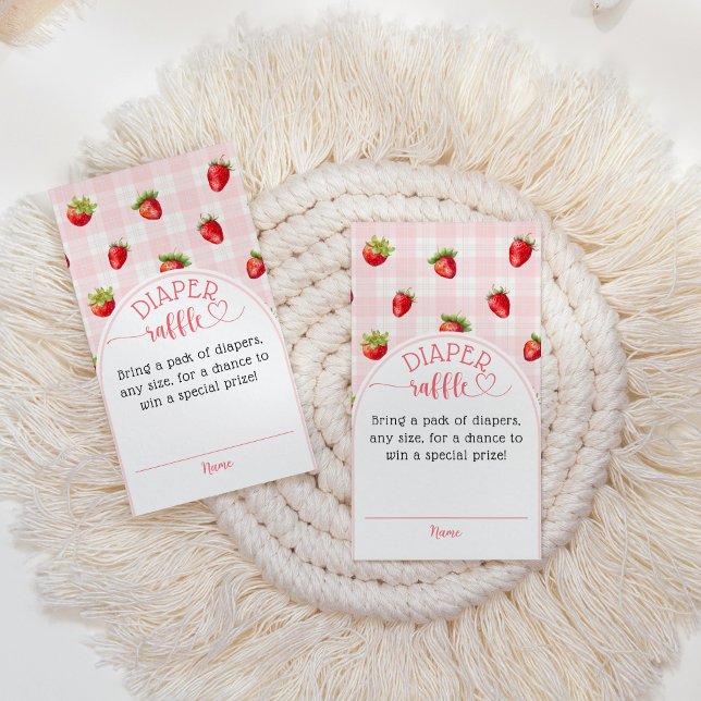 Carte D'accompagnement Fraise sucrée couche rustique bébé fille douche (Créateur téléchargé)