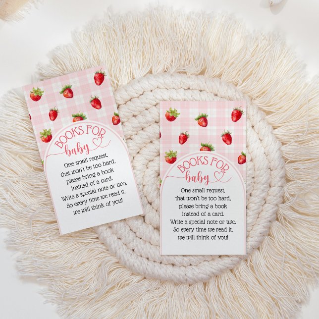 Carte D'accompagnement Fraise Sweet Rustique Livres Bébé Fille Douche (Créateur téléchargé)