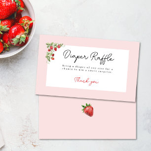 Carte D'accompagnement Fraisier Aquarelle Baby Shower Fantaisiste