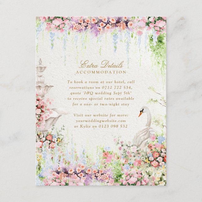 Carte D'accompagnement French Garden Wedding Accommodation Enclosure Card (Devant)