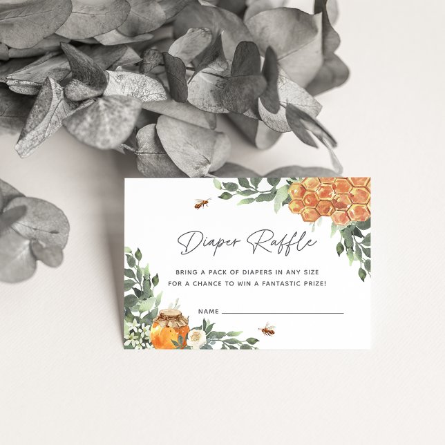 Carte D'accompagnement Friche Baby shower de l'abeille à la fleur d'orang (Créateur téléchargé)