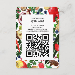 Carte D'accompagnement Fruits Légumes Aquarelle FRAIS DU MARCHÉ Mariage Q