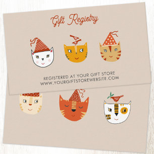 Carte D'accompagnement Fun Kitty Cat Baby shower Cadeau Registre