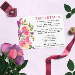 Carte D'accompagnement Fun Vibrant Violet Fuchsia Floral