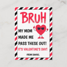 Funny Boys Cool Heart Sunglasses Valentine's Card