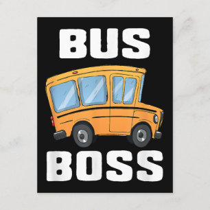Carte D'accompagnement Funny Bus Boss School Bus Driver