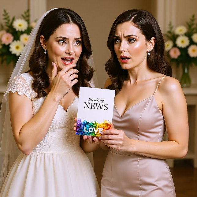 Carte D'accompagnement 🌈 funny DATE Wedding change Painted With Love (🌈 funny Wedding DATE change LGBTQ Painted With Love Enclosure Card)