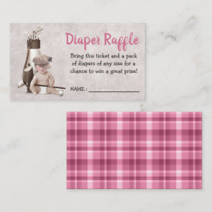 Carte D'accompagnement Futur Golfer Golf Girl Baby shower Déchets Raffle