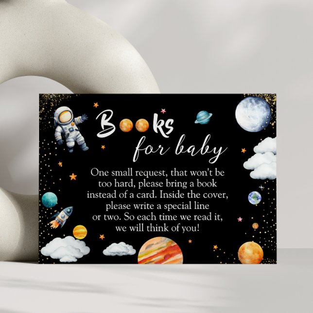Carte D'accompagnement Galaxy Rocket Books for Baby Black Space Shower (Créateur téléchargé)