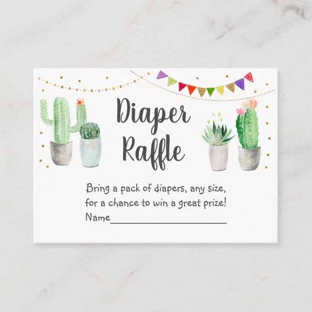 Carte D'accompagnement Gamme de couches Baby shower Fiesta Or (Devant)