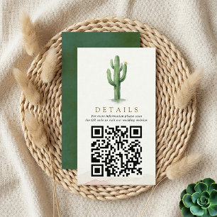 Carte D'accompagnement Gamme de mariage désert aquarelle Code QR