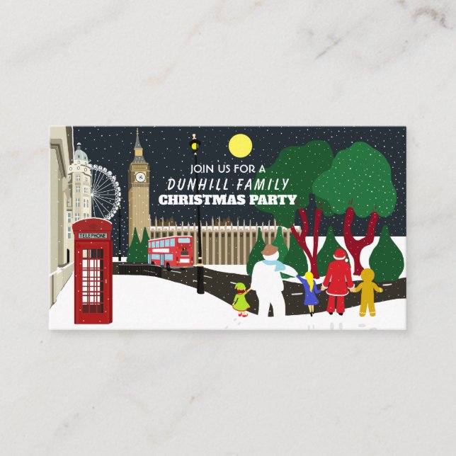 Carte D'accompagnement Gang de Noël à Londres, Billet de soirée de Noël (Devant)