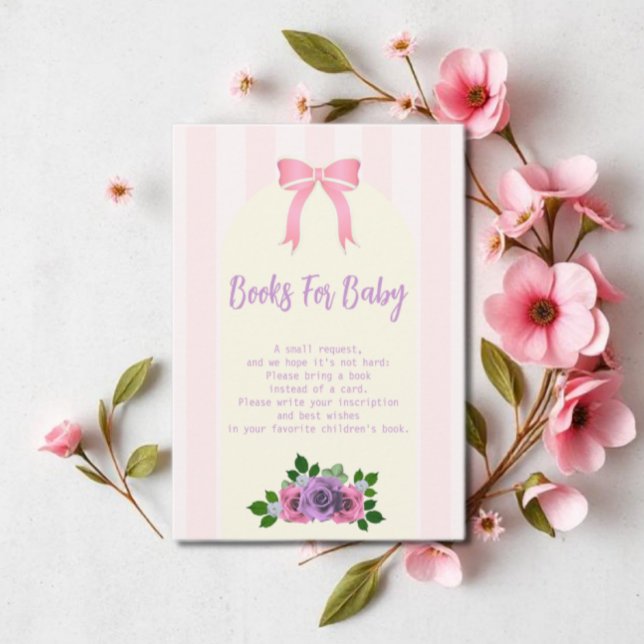 Carte D'accompagnement Garden Rose Baby shower Rose Livres Pour Bébé (Créateur téléchargé)