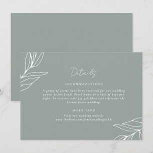 Carte D'accompagnement Garden Wedding Détails de la feuille botanique