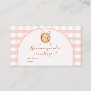 Carte D'accompagnement Gâteaux Mignons Pastel Rose Gingham Combien de Bon